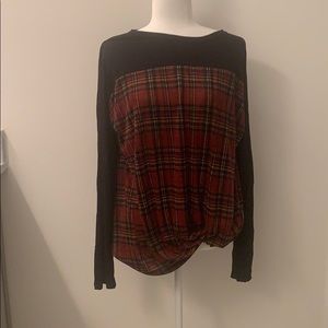 Plaid Holey top